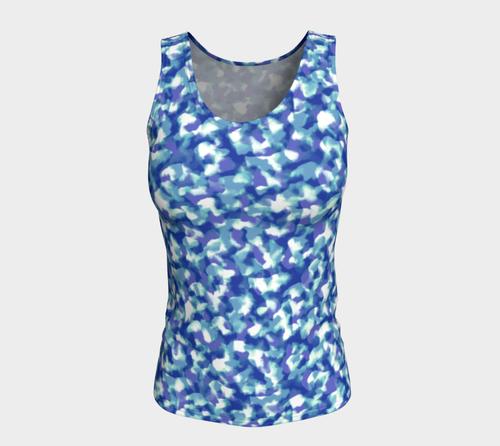 Blue Bliss Fitted Tank Top/Long Length